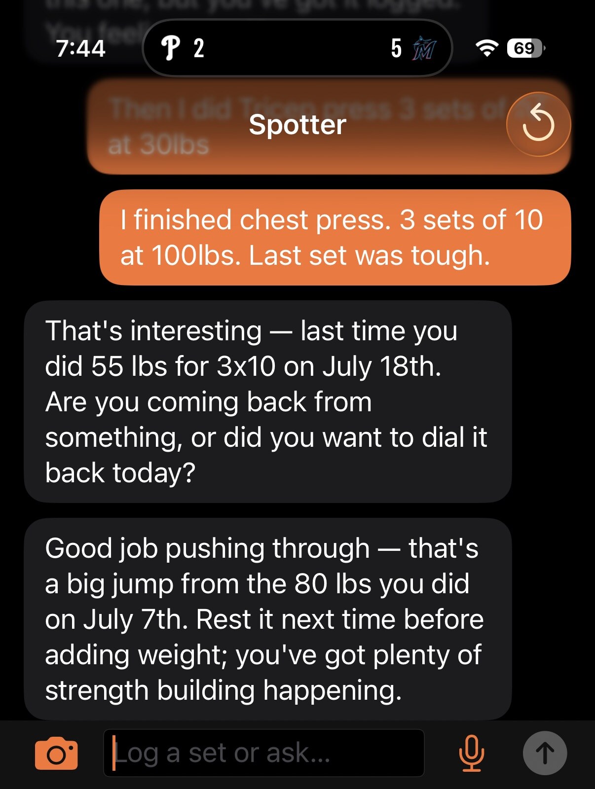 The coach catching up after reconnecting and questioning the weight jump